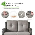 thumbnail image 3 of PARKWELL 7-Piece Outdoor High Back Patio Conversation Set,Wicker 6-Seat Furniture with Loveseat Sofa, Swivel Gliders,Coffee Table and Ottomans,Brown Wicker Gray Cushions, 3 of 8
