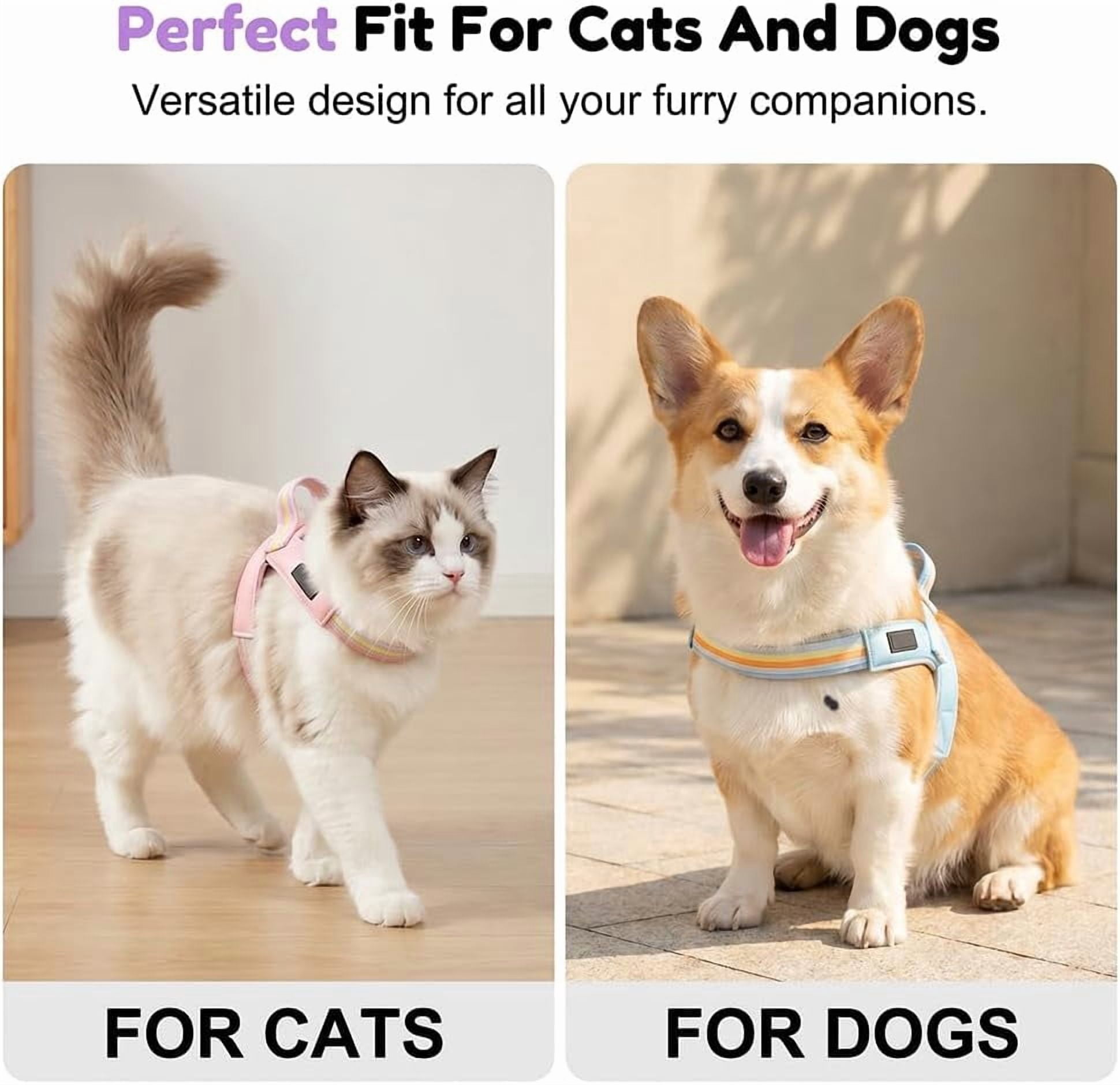 Escape Proof Cat Harness and Leash Set, Adjustable, Reflective, Breathable, for Cats and Small Dogs