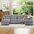 thumbnail image 2 of Bonzy Home Modular Sectional Sofa Couches for Living Room U-Shaped Sofa with Ottoman Grey, 2 of 8