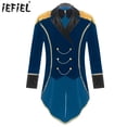 thumbnail image 2 of Traje de cosplay de circo Disfraz de maestro de ceremonias de circo Chaqueta de terciopelo Cadenas de metal Abrigo de cola de golondrina de manga larga con pajarita, 2 of 5