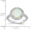 thumbnail image 4 of Sterling Silver Cheryl M Rhodium-Plated Lab Created Opal And Cz Ring (Size 8) Made In China qcm373-8, 4 of 5
