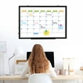 thumbnail image 6 of DOLLAR BOSS Magnetic Dry Erase Calendar Whiteboard 24"x18" Monthly Whiteboard Calendar Double-Sided Dry Erase Board White Board Calendar for Wall with Eraser Markers Magnets, Black Aluminium Frame, 6 of 9