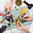thumbnail image 4 of Fourth of July Cutting Board, Pet Animal Dog Cat Bird and Hamster with American Hat Celebration Image, Decorative Tempered Glass Cutting and Serving Board, Large Size, Multicolor, by Ambesonne, 4 of 5