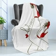 thumbnail image 4 of High Heels Soft Flannel Fleece Blanket, Fashion Typography Woman Legs Minimalist Style Simplistic Drawing, Cozy Plush for Indoor and Outdoor Use, 70" x 90", Scarlet Taupe and White, by Ambesonne, 4 of 5