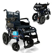 Majestic Electric Wheelchairs for Adults - Portable Lightweight Folding Wheelchair, All Terrain Power Motorized Wheel Chair, 310 Lbs Max Capacity, 17.5″ Seat, 13 Miles Range (Blue)