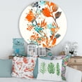 thumbnail image 2 of Designart 'Orange and Green Wildflowers III' Modern Circle Metal Wall Art 29x29 - Disc of 29, 2 of 5
