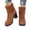 Ginger, variant on Winter Suede Chunky Heel Boots Country Concert Outfits, Ribbed Knit Collar Booties Music Festival Wear, Comfortable Metal Charm Shoes Holiday Street Strolling,Autumn Casual Wearing, Ginger 6