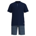 thumbnail image 1 of TOM TAILOR Pijama corto para hombre, shorty, pijama, algodón, cuello Henley, jersey sencillo Azul L (Large), 1 of 7