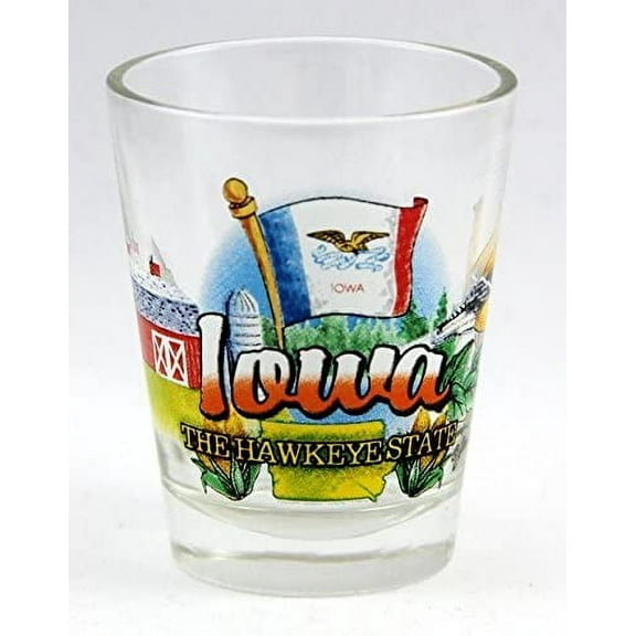 Iowa Hawkeye State Elements Shot Glass