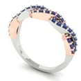 thumbnail image 2 of 0.495 ctw Wedding Band for Women - 14K Rose/White Gold Simulated Tanzanite Stackable Eternity Ring, 2 of 6