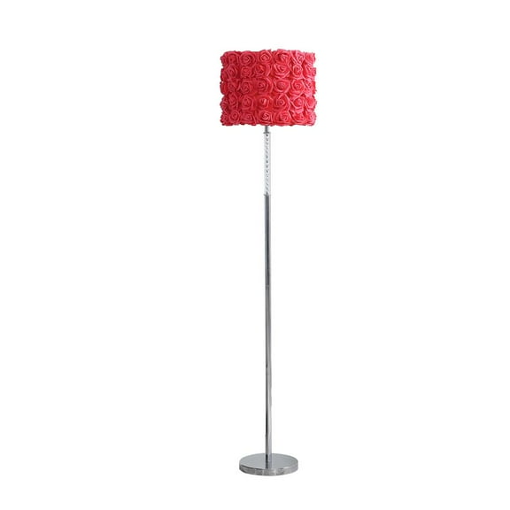 ORE International 63"In Red Roses In Bloom Acrylic/Metal Floor Lamp