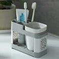thumbnail image 4 of Cqxid Rack Under $5 Single Cup Toothbrush Toothpaste Holder Plastic Bathroom Storage Rack, 4 of 4