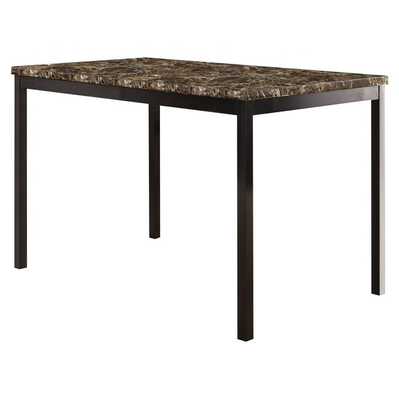 JERFIT Modern Dining Table for 4, 48 inch Faux Marble Top with Black Metal Frame, Small Kitchen Table for Breakfast Nook, Apartment, Diner