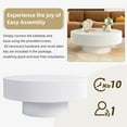 thumbnail image 5 of Euroco Elegant Easy Assembly Round Coffee Table with 6.8" Thick Tabletop, Modern Drum End Table, Minimalist Fluted Center Table with Sturdy Base for Living Room, Black, 31.5"W*13.7"H, 5 of 15