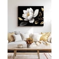 thumbnail image 4 of Gorgeous Flowers Wall Art for Living Room,Canvas Picture Wall Decor for Bathroom Bedroom,White Gold Floral Botanicals Black Painting Artwork for Office Kitchen Hallway Dining Room Home Decor 24"x32", 4 of 8