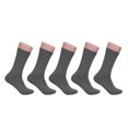 thumbnail image 7 of 5 Pairs Grey Non Skid Hospital, Yoga, Pilates, Gripper Slipper Socks Men's or Women Mid Calf Size XXL, 7 of 7