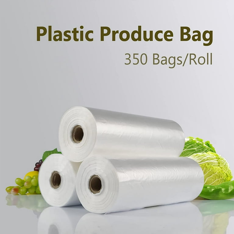 FungLam Produce Bag, 4 Rolls Food Storage Plastic Bags, 350 Bags per Roll