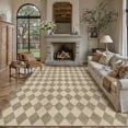 thumbnail image 3 of BERTHMEER 8'x10' Easy Jute Area Rugs for Living Room Modern Checkered Indoor/Outdoor Rugs for Patio Farmhouse Geometric Contemporary Washable Non Slip Large Rugs Carpets, Beige, 3 of 7