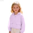 thumbnail image 2 of Liyamei Kids Lightweight Hooded Jacket with Zipper for Fall Windproof Outerwear Size 8-9 Years, 2 of 7