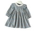 thumbnail image 1 of Korean Children's Dress 2-7 Y Spring Girls Plaid Lace Collar Princess Dress Cute Flying Sleeve Kid's Clothes, 1 of 6