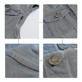 thumbnail image 3 of Mens Classic Denim Vest Ripped Golden Button Sleeveless Vest, 3 of 4