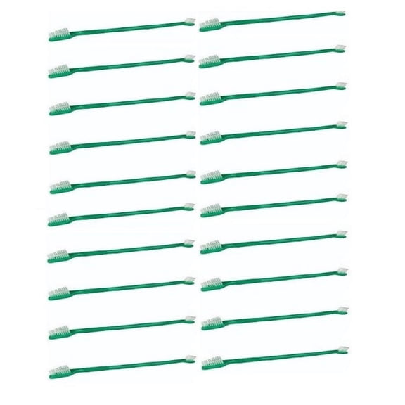 Green Dual End Toothbrushes For Dogs Dental Oral Health Grooming Bulk Available (20 Toothbrushes)