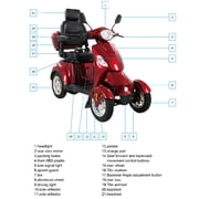 FYC Electric Mobility Scooters for Seniors Adults Heavy Duty 600W Powered 4-Wheel 3-Speed 400lbs Capacity Scooter with Adjustable Seat Rear Lockbox for Travel
