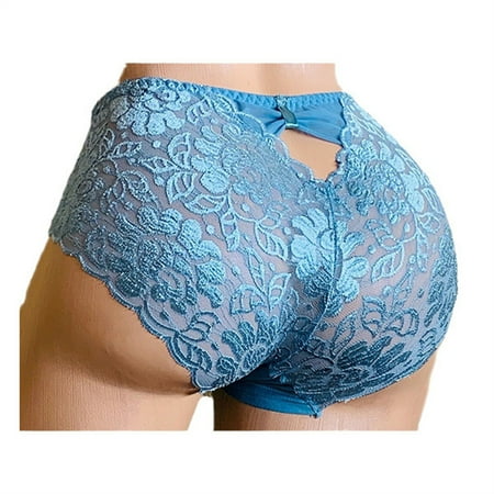 

SHerrylily Women s High Waist Solid Color Lace Patchwork Briefs Panties