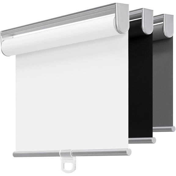 Cordless 100% Blackout Roller Shades for Window,10" W x 72" H,White