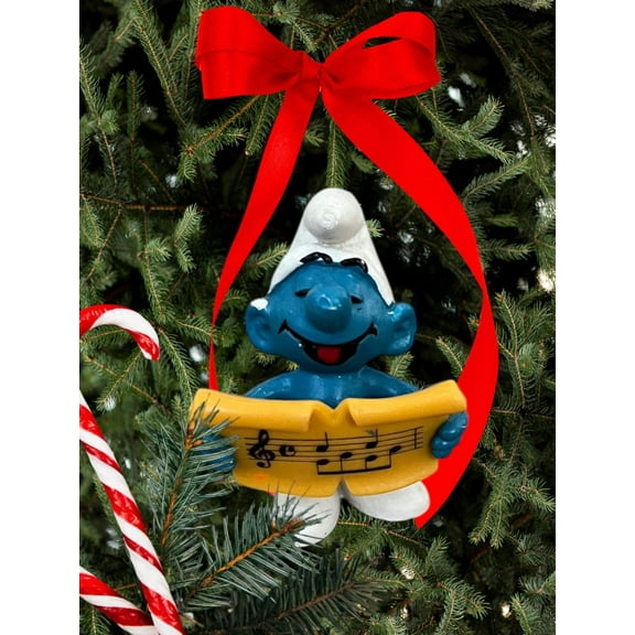 Ornament Smurf PVC Holiday Gift New Smurfs Figure Figurine 2.5” Rare Charm VTG dangler