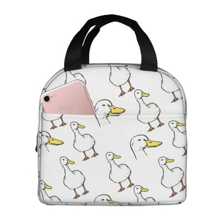 Insulated Lunch Bag for Women Men - Minimalist Cute Duck Leakproof Cooler Lunch Box for Women Men  Lunch Tote Bags for Work School Picnic Travel