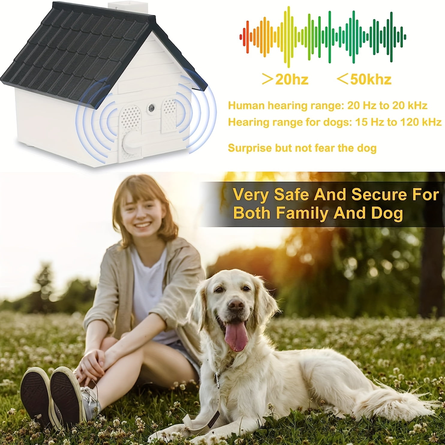 Mayding House Shaped Anti Barking Device Dog Barking Control Devices With 4 Modes Safe Bark Box Of 50ft Range Ultrasonic Dog Bark Control Box Pet Trai