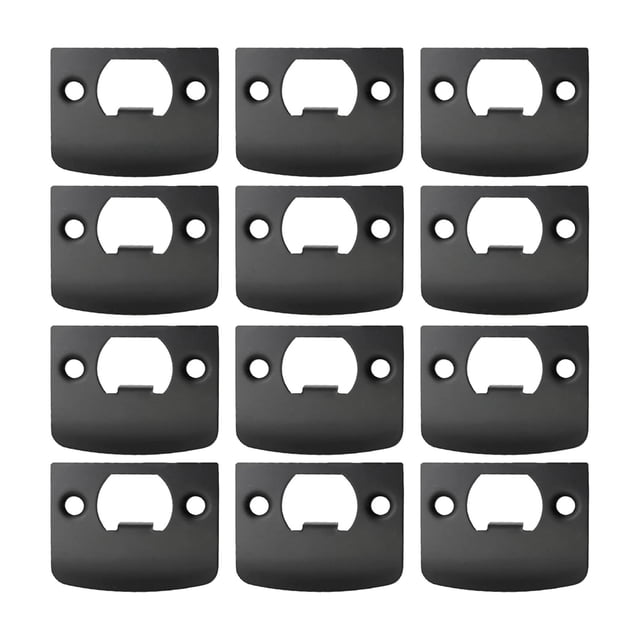 12 Piezas de Placa de de Puerta, Placa de de Cerrojo Negro, Kit de Refuerzo de Puerta con Cubiertas de Cerrojo de Acero Inoxidable