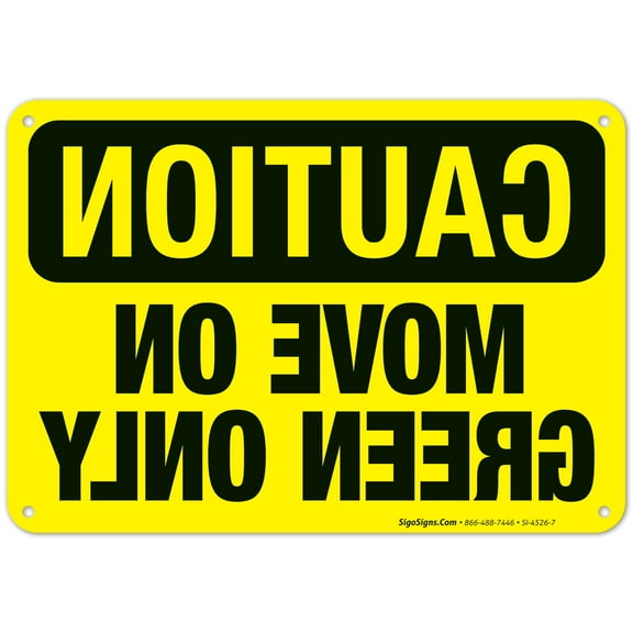 Move On Green Only Sign, OSHA Caution Sign, (SI-4526)