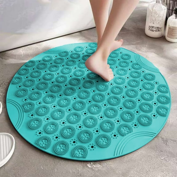 JingChun Clearance Under $2.00 Round Bathroom Slip Proof Bathroom Shower Mat Bathroom Floor Mats Bathtub Mats Waterproof Floor Mats Bath Massage Cleaning Foot Mats