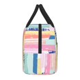 thumbnail image 4 of YFYANG Portable Waterproof Insulated Lunch Bag, Watercolor Stripes Graffiti Reusable Cooler Bag / Picnic Bag for Adults Teens, 4 of 9