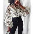 thumbnail image 1 of Femmes Polka Dot Transparent à Travers Longues Manches Blouse Club T Shirts, 1 of 4