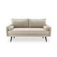 thumbnail image 3 of Pemberly Row 70" Modern Round Arm Velvet Sofa in Beige/Black, 3 of 4
