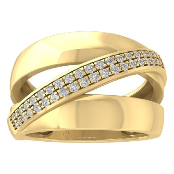ARAIYA FINE JEWELRY 14K Yellow Gold Lab Grown Diamond Wedding Band Ring (1/4 cttw, D-F Color, VS Clarity) Size 8
