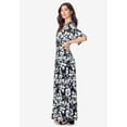 thumbnail image 3 of Roaman's Women's Plus Size Flutter Sleeve Wrap Maxi Dress, 3 of 4