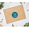 thumbnail image 2 of Darling Souvenir 1.6 Inches Round DIY Teal Blue Heart Calligraphy Save The Date Label Stickers-45 Pcs, 2 of 4