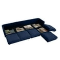 thumbnail image 3 of Gewnee Modular Oversize 142.5" Nave Blue Sectional Sofa Couch 4 Seats with 1 Storage Ottoman, Cylindrical Backrest and Armrests Deep Comfortable Seating,Durable and Supportive for Living Room, 3 of 18