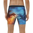 thumbnail image 4 of Salouo Red And Blue Fire Dragon A Pattern Men's Boxer Briefs, Soft & Breathable Underwear Elastic Waistband Briefs for Men,1-Pack, 4 of 7