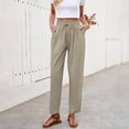 thumbnail image 2 of Wutalume Women's High Waist Linen Wide Leg Pants, Loose Casual Trousers with Slimming Effect for Summer, Breathable Lightweight,Ideal for Beach and City,Khaki XL, 2 of 8