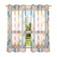 thumbnail image 6 of Yayeee Window Curtains Light Filtering 63"x52" Grommet Panel Pair Home Living Room Decor, Pink Abstract Pattern, 6 of 7