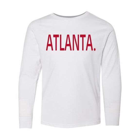 Inktastic Atlanta in Red Text Long Sleeve Youth T-Shirt