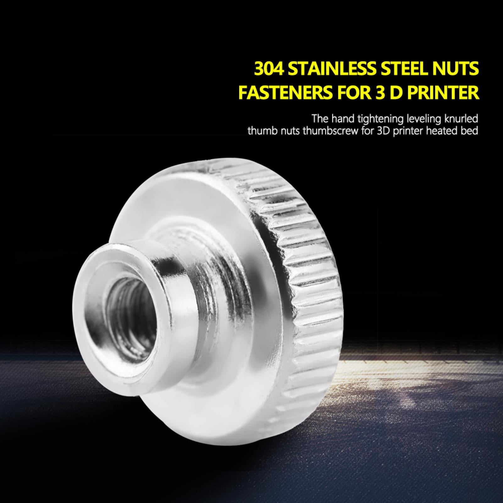 M3/M5 Steel Heat Bed Adjust Leveling Knurled Thumb Nuts For Makerbot 3D Printer 