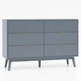 thumbnail image 5 of RichYa Dresser for Bedroom with 6 Drawers,Fluted Dresser with Metal Handle,Chest of Drawers & TV Stand,Closet Storage Organizer for Living Room, Kids Room（Gray）, 5 of 9