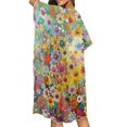 thumbnail image 4 of HELLHERO Light Long Kimono Swimsuit Cover Up for Beach Polyester Quick Dry Bathing Suit Cover Up Colorful Floral Pattern, 4 of 6
