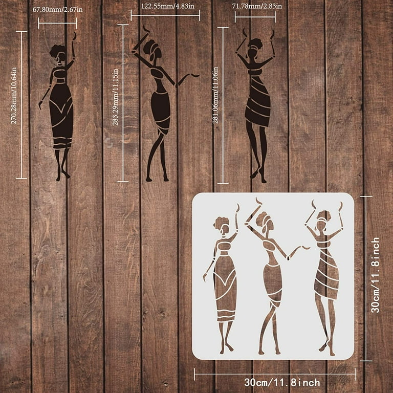 Briartw 12-Pack 6x6 Inch Reusable Stencils - Laser-Cut Mylar Templates For Crafts & Painting